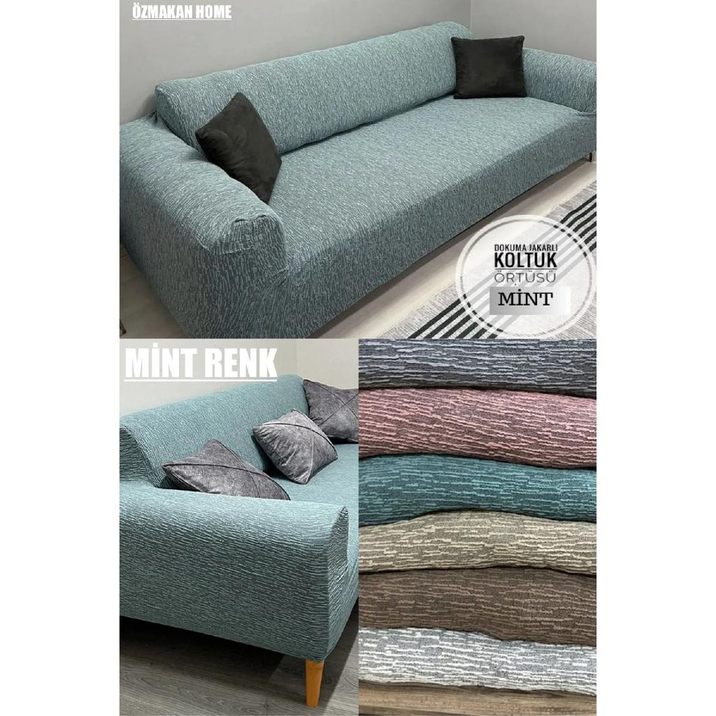 Jacquard 3-seater Sofa Cover, Sofa Bed Sofa Cover 1 Piece Stone Gray