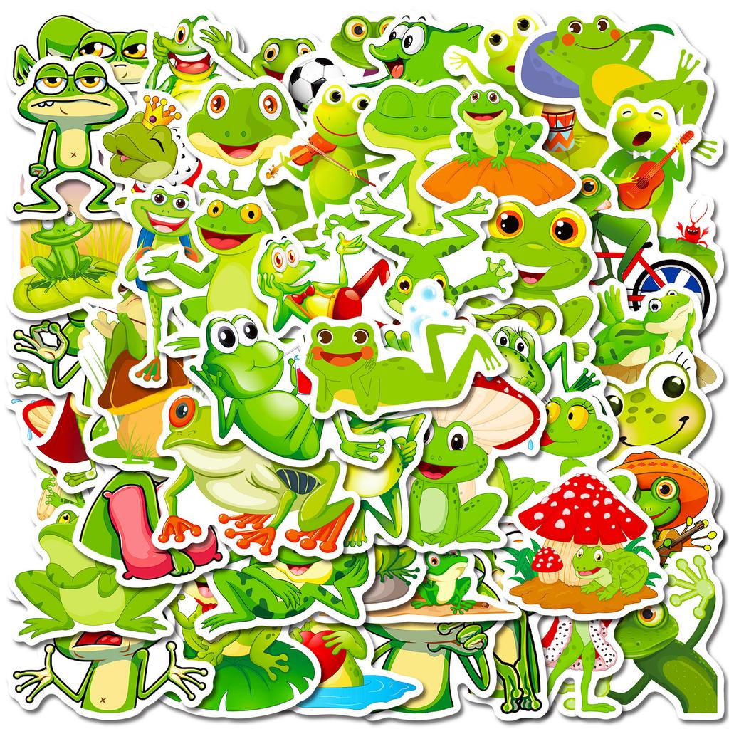 50 Cartoon Guagua Series Stickers Fun DIY Children's Stickers Focus On Animal Little Frog