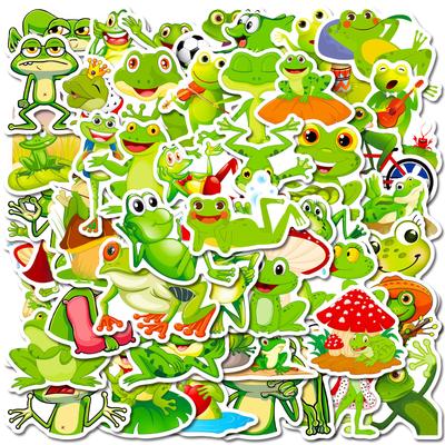 50 Cartoon Guagua Series Stickers Fun DIY Children's Stickers Focus On Animal Little Frog
