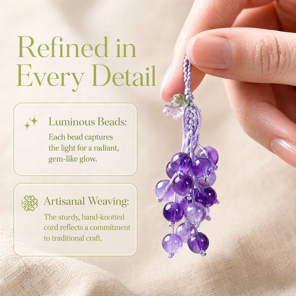 Elegant Grape Cluster Pendant Zinc Zinc Alloy Gradient Beads Woven Pendant Crystal Grape Phone Chain  Gifts