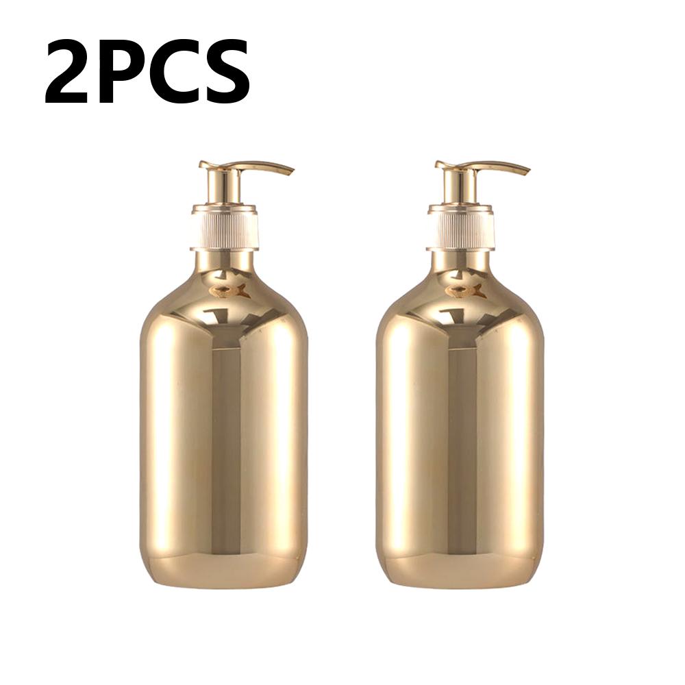 500ML Shower Gel Bottle PET Gold Silver Rose Gold Black Transparent Two-piece Shower Gel Bottle Household Bathroom Supplies