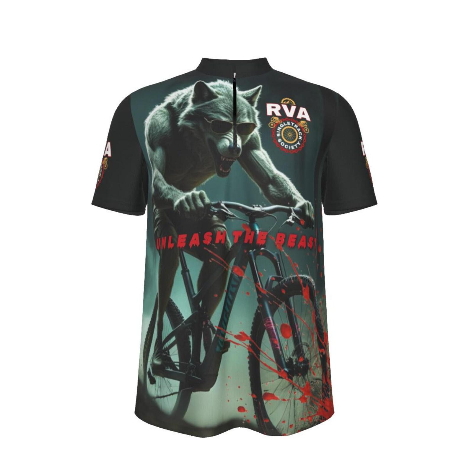 Werewolf of Richmond Jersey - Loose Fit Quarter Zip MTB Shirt - Horror Trail Cycling Gear S