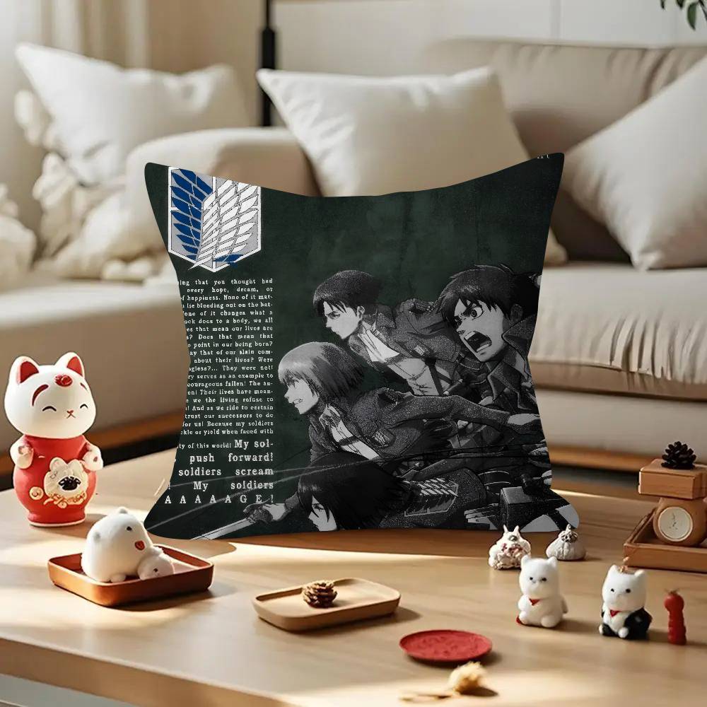 Anime Attacks On Titan   Cushion Cover Car Throw Pillow Case For Sofa Car Christmas Gift