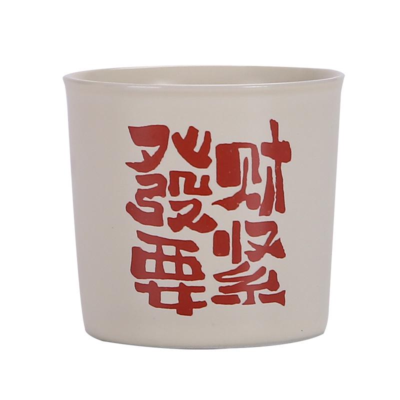 Cross-Border Ceramic Ash Ink Wash Landscape Tea Cup - Custom Logo