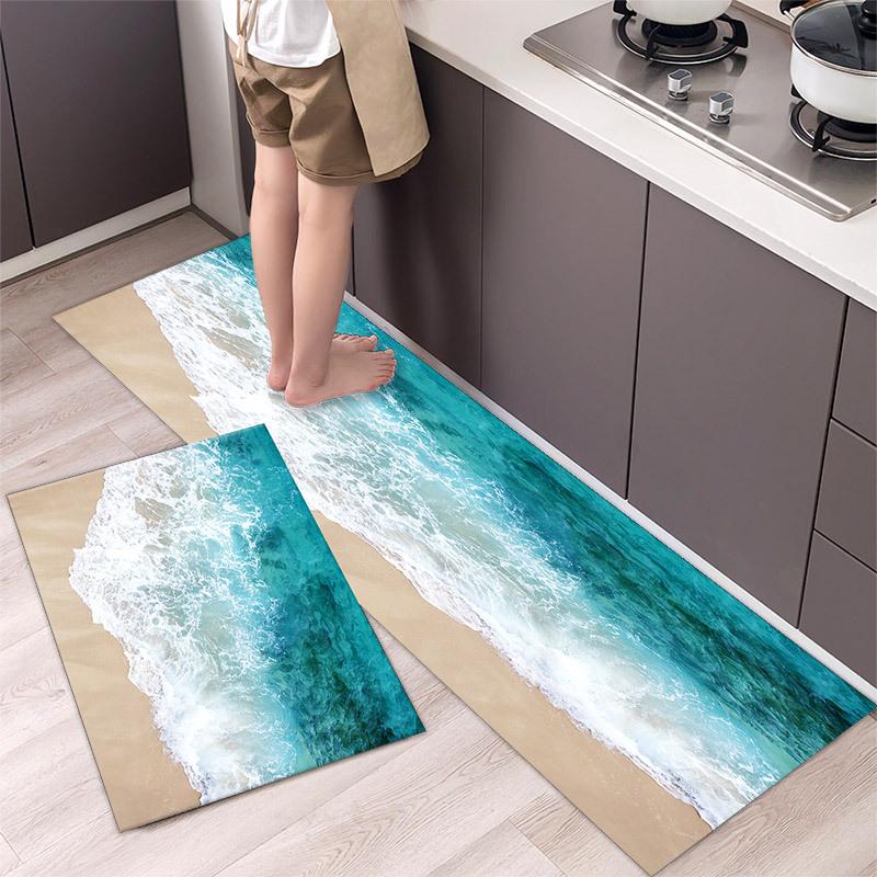 Kitchen Rugs Print Non-Slip Thick Cushioned Kitchen Mat Comfort Standing Mat for Kitchen