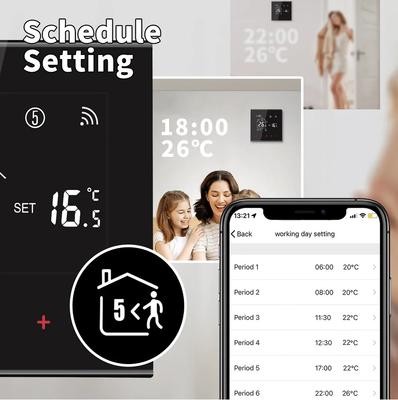 M4A Tuya Smart Thermostat Wifi Optional for Water & Electric Floor Heating Voice Control with Alexa Google Home & Touch Display
