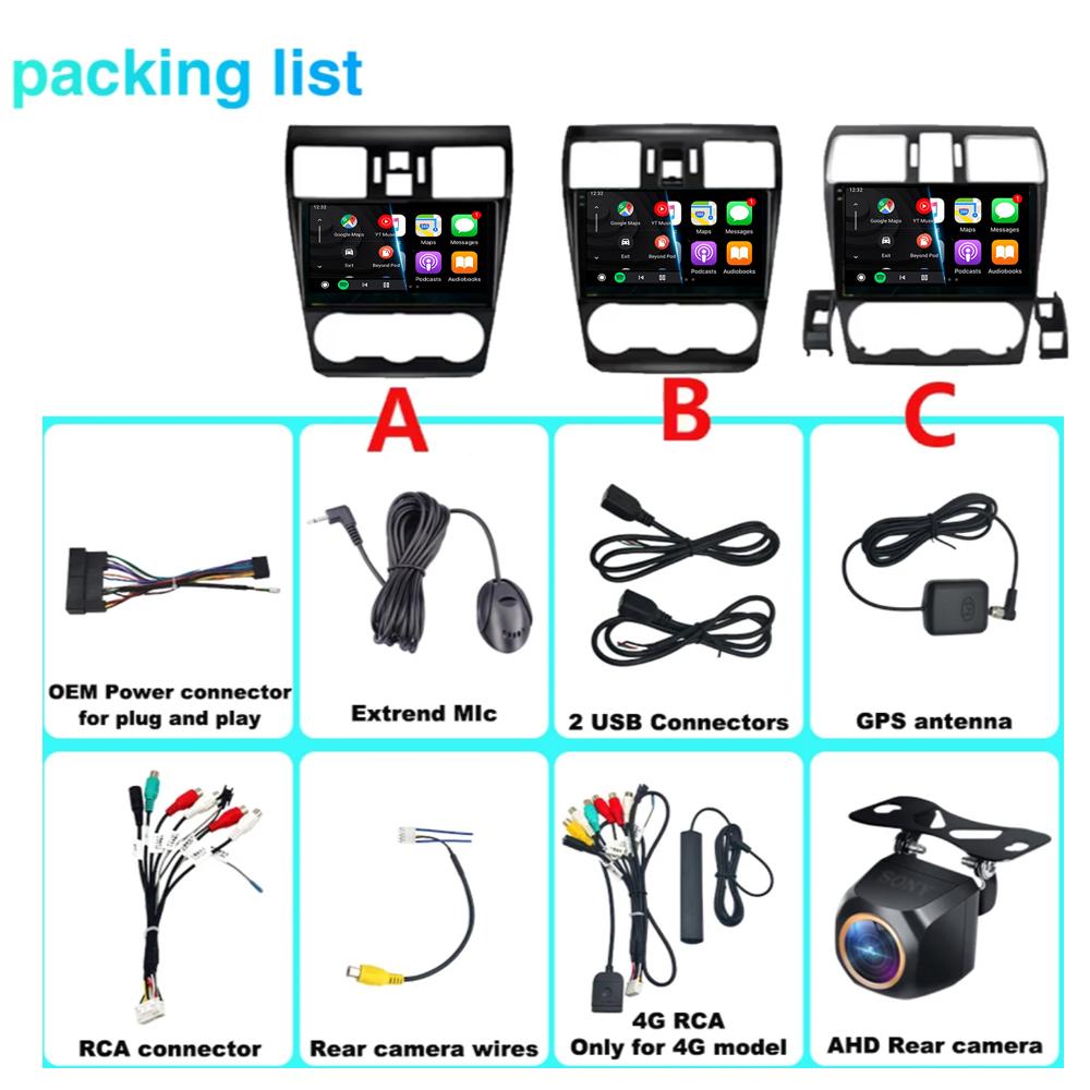 Android 14 Radio For Subaru Forester 4 SJ XV WRX 2012 - 2018 Carplay Stereo GPS Navi Video Playe Car Multimedia 2din Carplay DVD