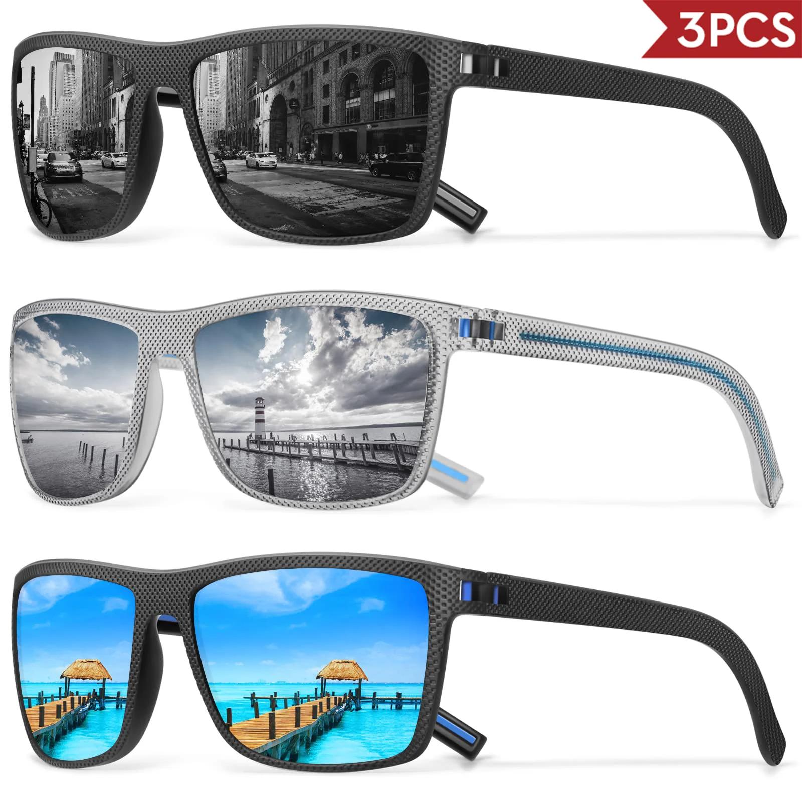 

3/4 Pack Goggles Men Sun glasses for Women Men Trendy Vintage Mirror Lens for Driving Fishing UV Protection 400 Protection