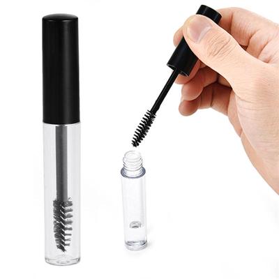 Tube Vial Vide en Plastique Transparent pour Mascara de 1,5 ml avec Bouchon Noir pour Mascara Croissance Cils