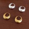 Waterproof Circle Earrings Elegant Silver Ear Buckles Brilliant Golden Round Earrings  Daily