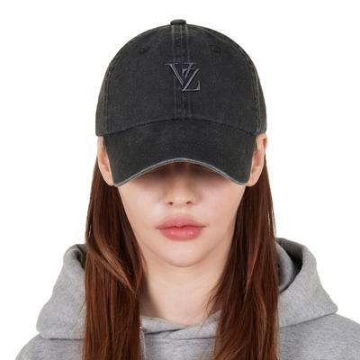 3D Monogramm Pigment Übergröße Ballkappe Schwarz [VARZAR]