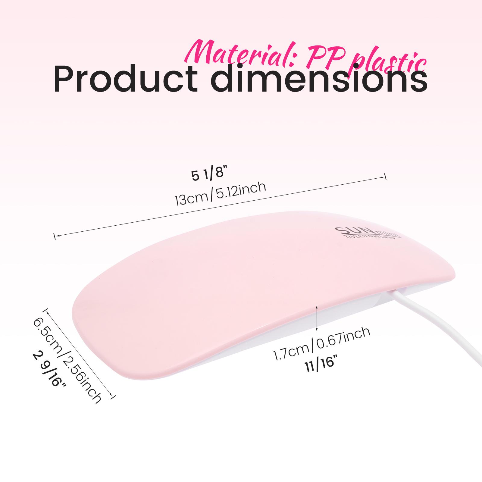Mini LED Nail Dryer Lamp 6W UV Portable Nail Dryer Curing Lamp Light for Gel Based Polish Home Nail Nail Art Tools Accessories