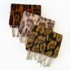 Fashion wear leopard print scarf mohair scarf autumn and winter warm soft waxy twist fringed large shawl