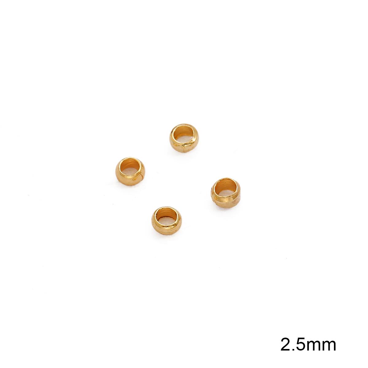 

100шт медные шариковые бусины для самостоятельного изготовления ювелирных изделий 2.5mm золотой