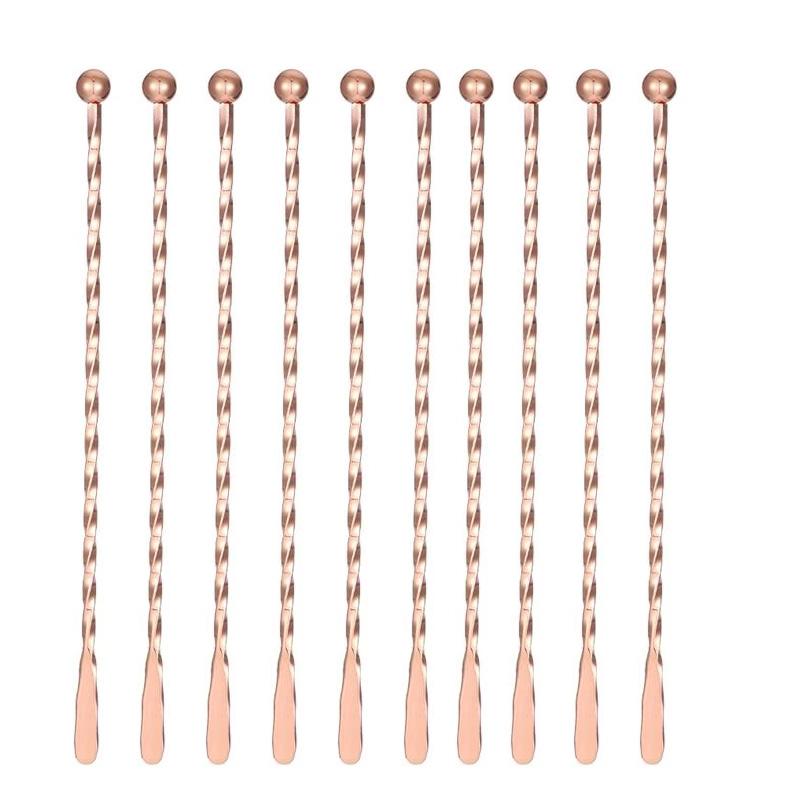 Gold Stainless Steel Stirrers 7.5 Inch Stir Sticks with Small Rectangular Paddles for Stirring Coffee Beverages Swizzle Stick