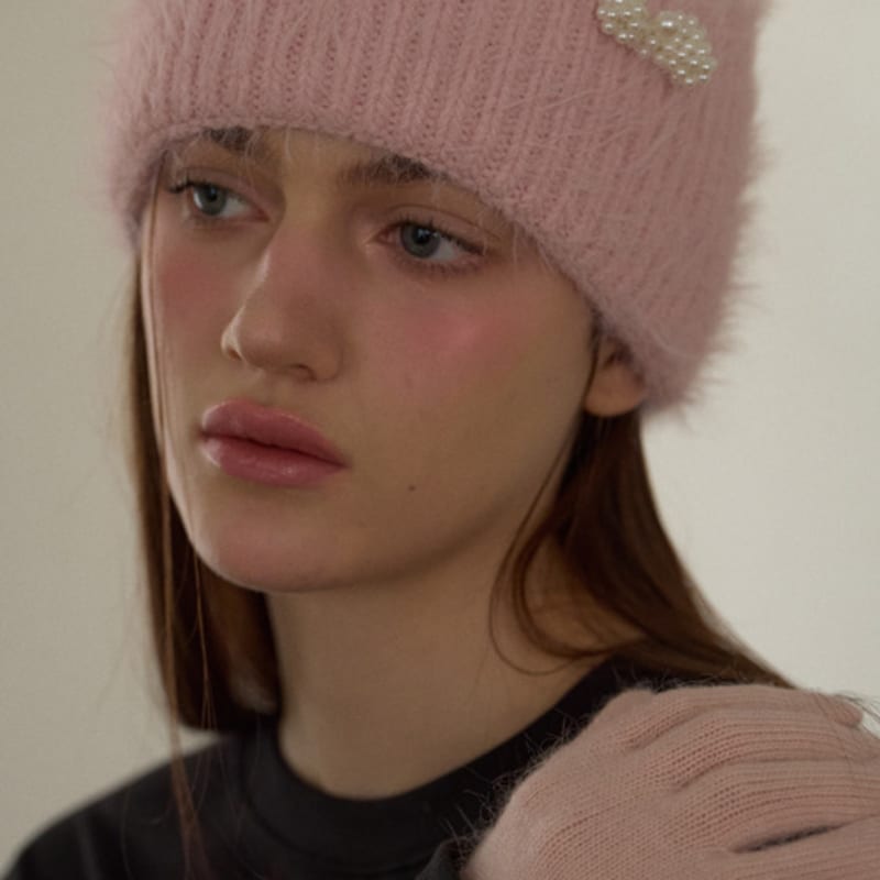 leterie ANGORA RIBBON GLOVES_PINK