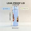 1PC Burning Flame Texture Abstract 750ml Color Plastic Sports Water Bottle Leakproof Flip Straw Lid Suitable for Sports Office Home Use