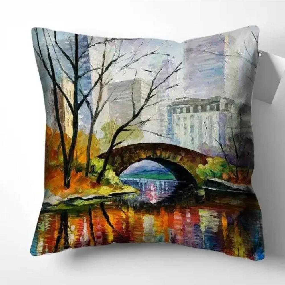 Housses De Coussin Avec Peinture Artistique, Taies D'oreiller, Décoration Pour La Maison, Canapé, Salon