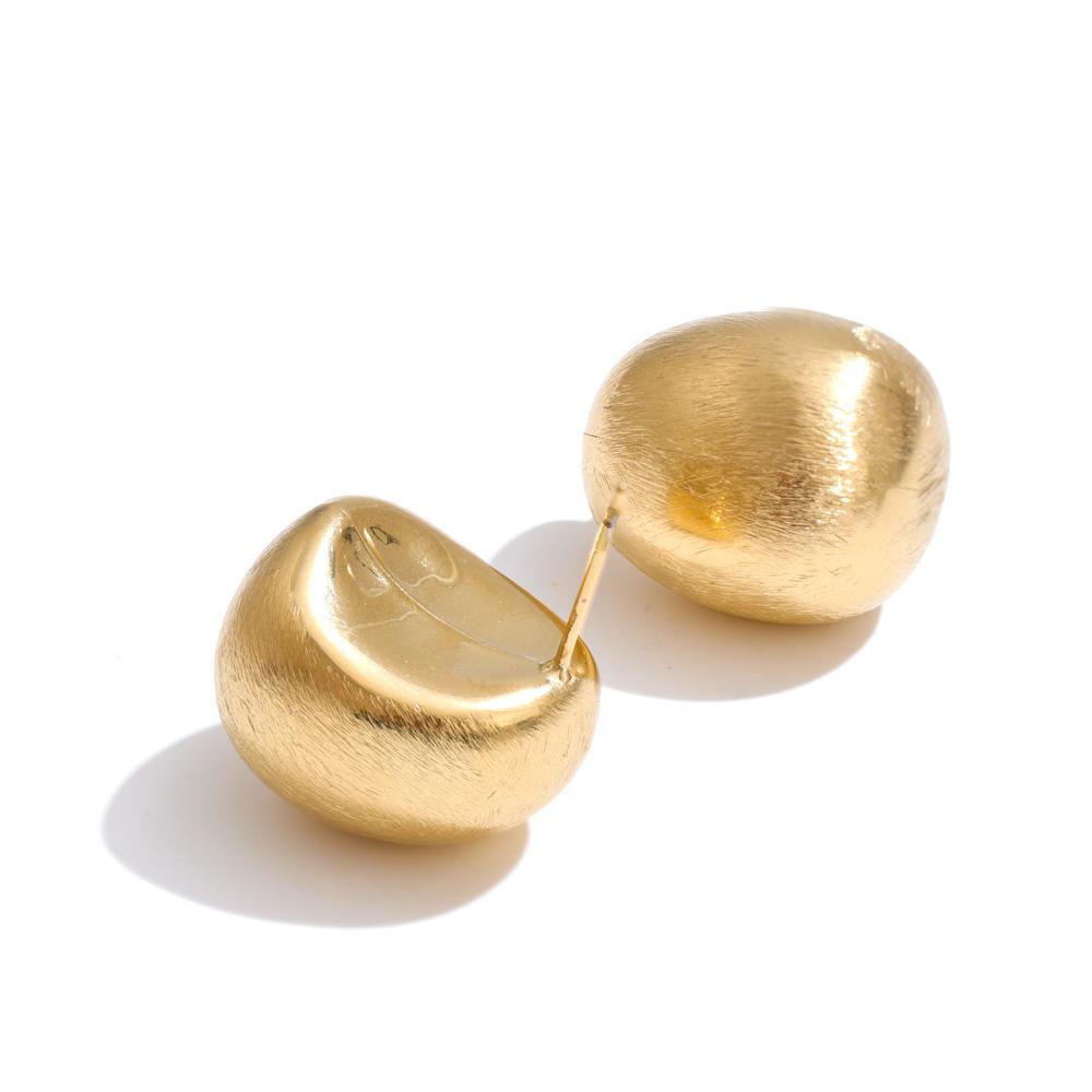 

Eetit Retro Wire Drawing Stainless Steel Water Drop Chunky Fat Stud Earrings Women Versatile Daily Minimalist Jewelry Waterproof золотой