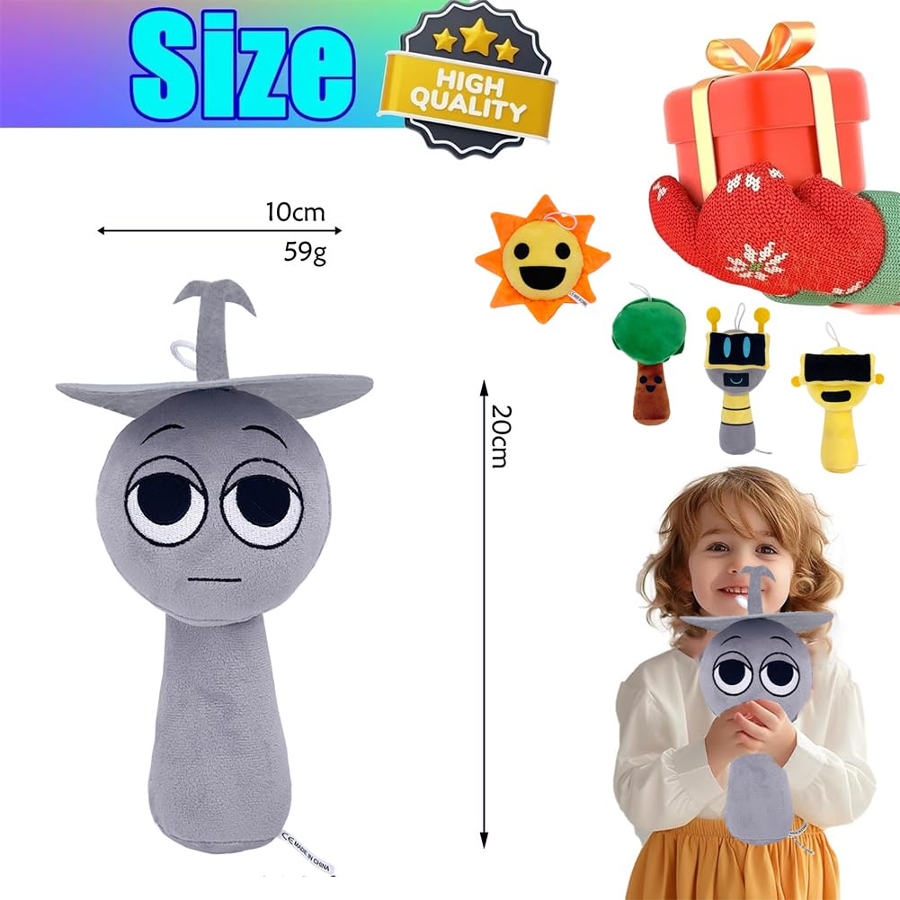Sprunky zestaw 5 pluszaków postać lalki śpiewający potwór gra horror moe gadżety urocza dekoracja pokoju dzieci dorośli urodziny Boże Narodzenie