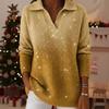 2025 Starry Sky Gradient Polo Neck Sweater Top