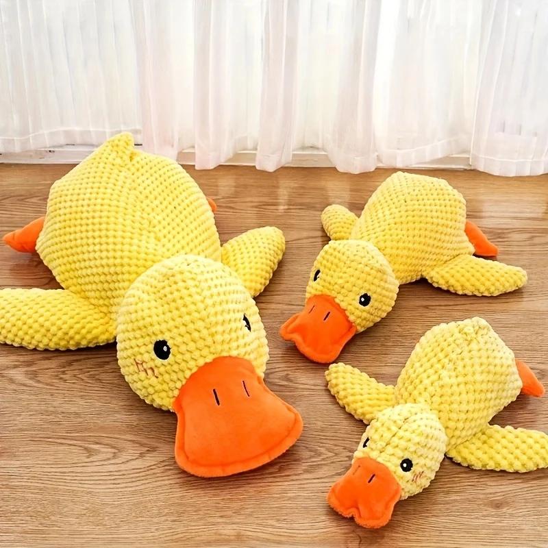 Dog Calming Duck, 2026 Yellow Duck Dog Toy, The Mellow Ducks Calming Pillow, Dogs Ducks Toy with Quacking Sound for Indoor Dogs
