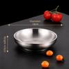 New Thickened 304 Stainless Steel Plate Round Shape Silver Color Stainless Steel Bowls Flat Bottom Food Containers Dishware