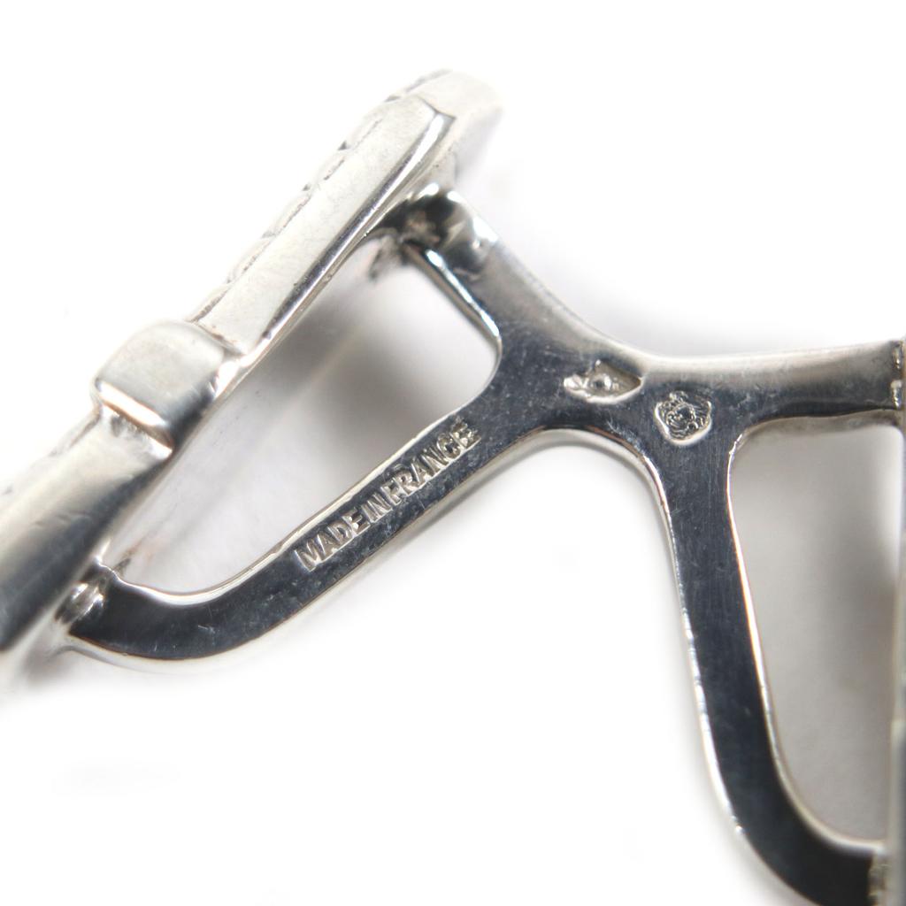 Great HERMES Cufflinks cufflinks Belt motif Silver mens Used