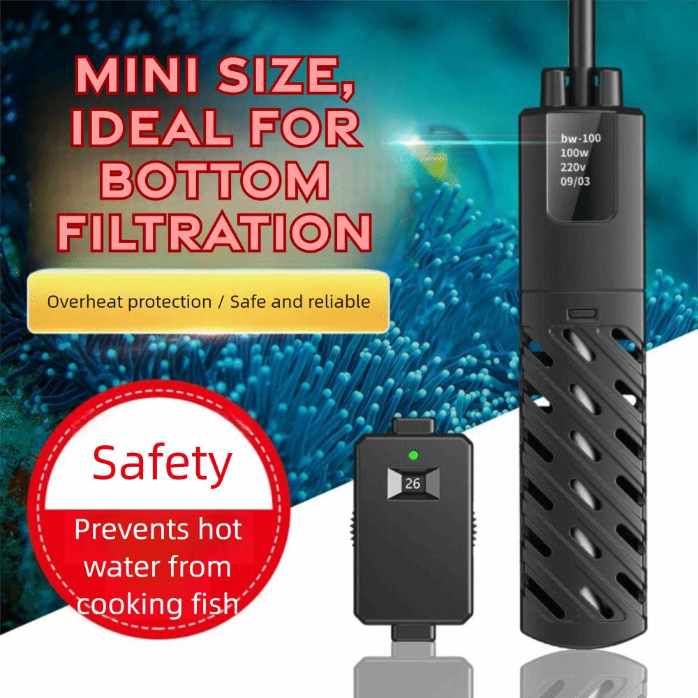 Low Water Level Aquarium Submersible Heater Quartz Glass Aquarium Thermostat  Aquatic Aquariums