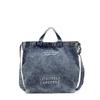 Korean Style Washed Denim Crossbody Tote – Large Capacity with Retro Letter Print (2025 Edition)