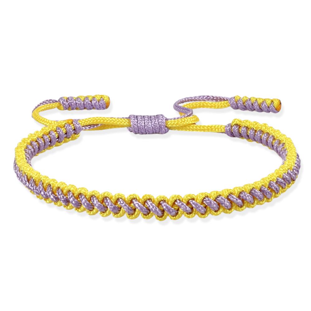 Women's Two-Color Ethnic Knot Bracelet: High-End Handwoven Jewelry