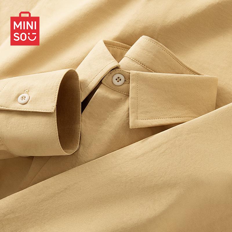 MINISO Мужская дышащая повседневная рубашка с длинным рукавом 2XL