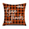 New Autumn Pillow Cover Watercolor Plaid Printed Maple Leaf Pumpkin Letter Pillow Home Cushion