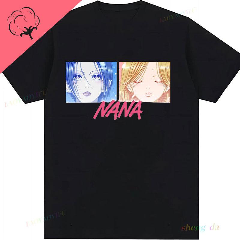 Japanese Anime Shirt NANA HACHI T Shirt Graphic Tees Short Sleeve Casual Kawayi Harajuku Y2k Clothes Unisex Women Cartoon Tops