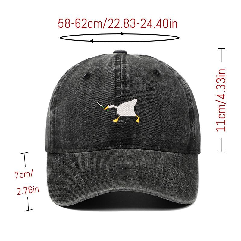 Embroidered Baseball Cap With Goose Pattern For Uninsex Casual And Fashionable City Style Duckbill Cap