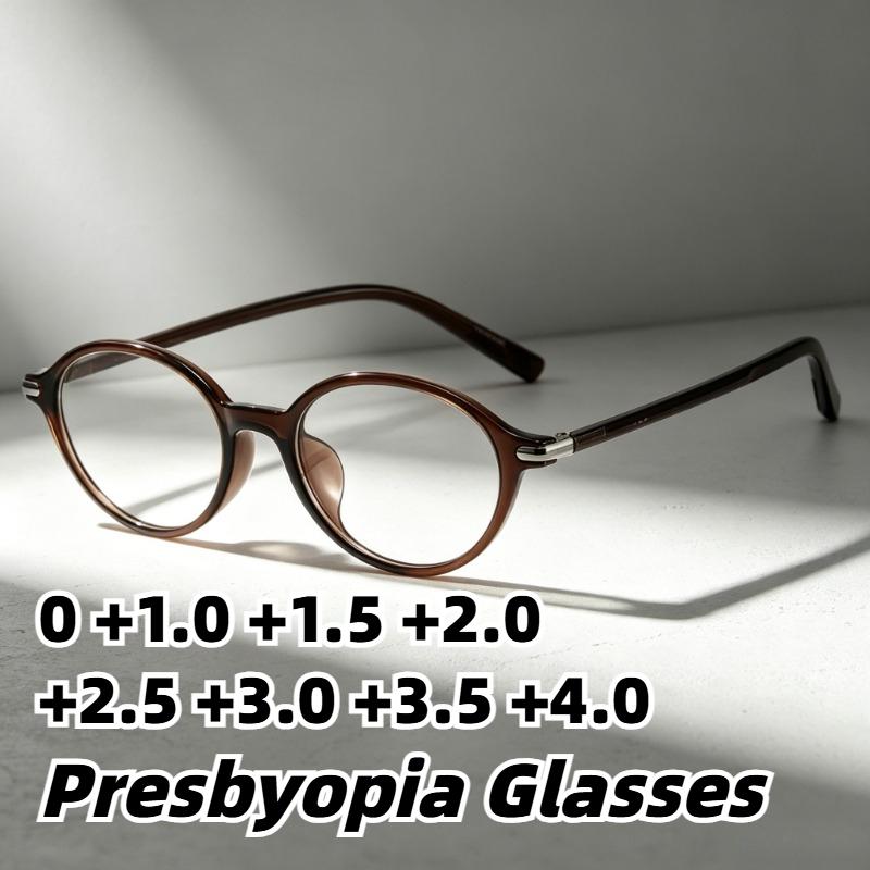 New Retro Oval Small Frame Presbyopia Glasses Ultra Light Comfortable Anti Blue Light High Definition Reading Eyewear