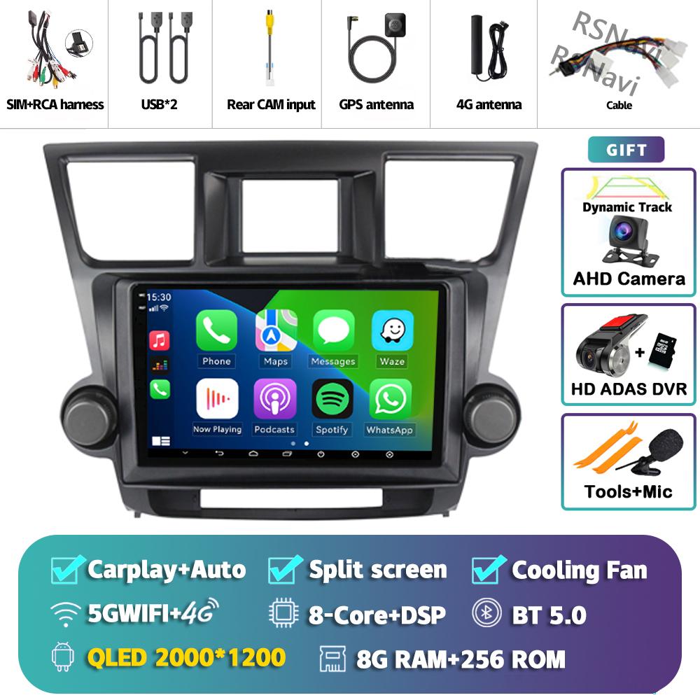 Android 14 Car Radio For Toyota Highlander 2007 - 2015 Player Multimedia GPS Navigation Stereo CarPlay Auto Video Head Unit DVD