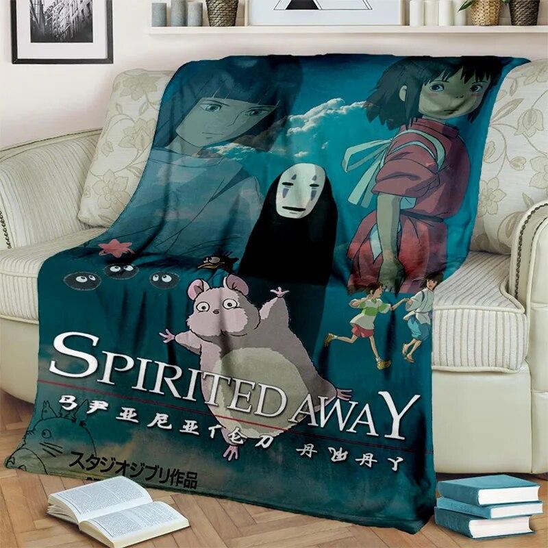Spirited Away 3D-Cartoon-Anime-HD-Decke, weiche Überwurfdecke für Zuhause, Schlafzimmer, Bett, Sofa, Picknick, Reisen, Büro, Decke für Kinder