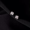 Four-Leaf Clover Diamond Stud Earrings for Women, New Summer Niche Design, Influencer-Approved for Douyin and Kuaishou.