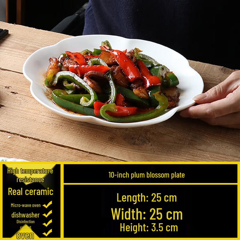 Scalloped White Ceramic Dinner Plate