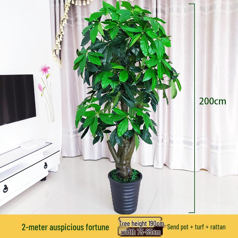 Large Artificial Money Tree Decorative Indoor Plant - Fake Green Bonsai for Living Room Floor