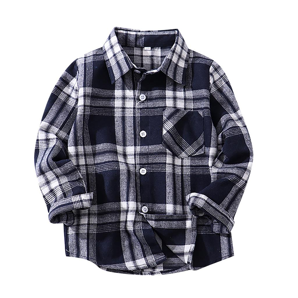 Kids Toddler Flannel Shirt Jacket Plaid Long Sleeve Lapel Button Down Shacket Baby Boys Girls Fall Shirt Coat Outwear