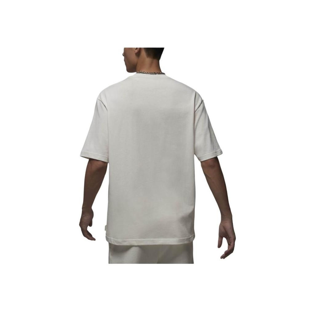 Jordan Wordmark Series Solid Color Fashion Versatile Casual Short Sleeve T-Shirt Men Tops Sail-White HF3448-133
