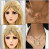 Star Moon Tassel Pendant Necklace - Inlaid Diamond Choker Clavicle Chain