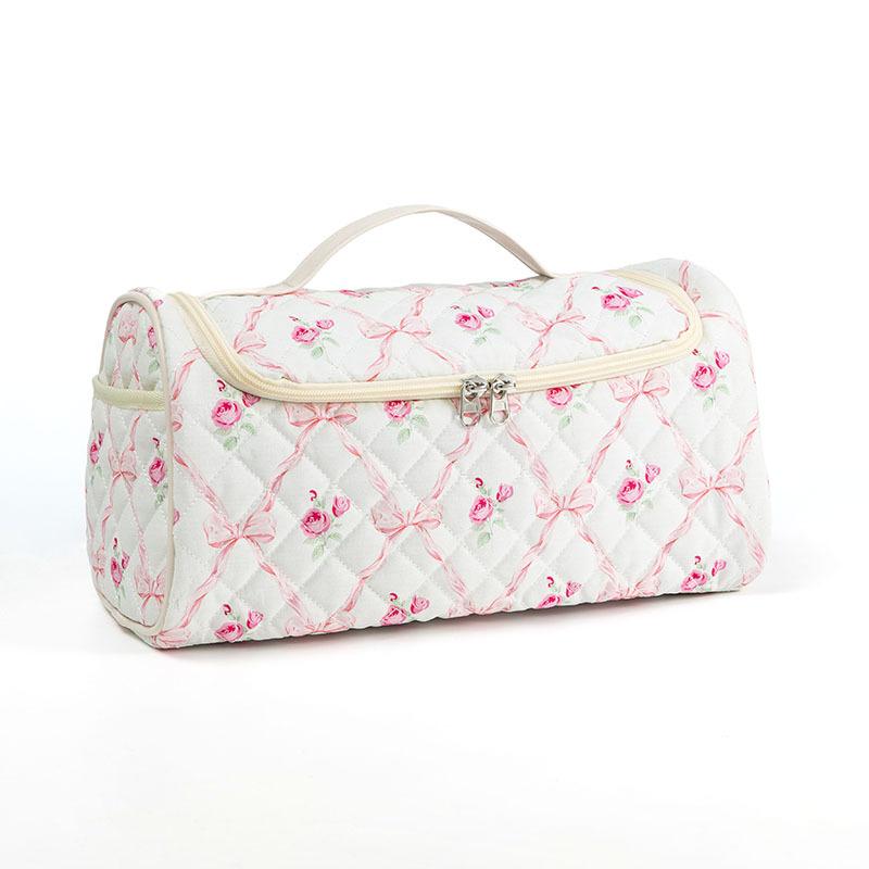 

Hair Dryer Storage Bag, Large Capacity Portable Travel Storage Bag With Hooks, Quilted Design, For Hair Styling Tools