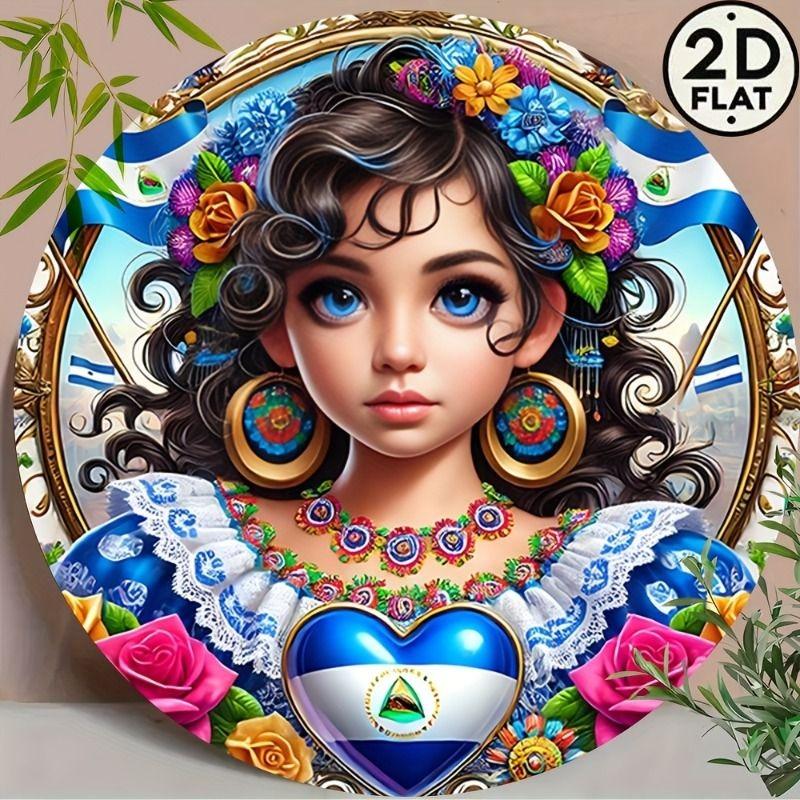 2D Flat Hanging Decorative Metal Sign Hand Painted Art