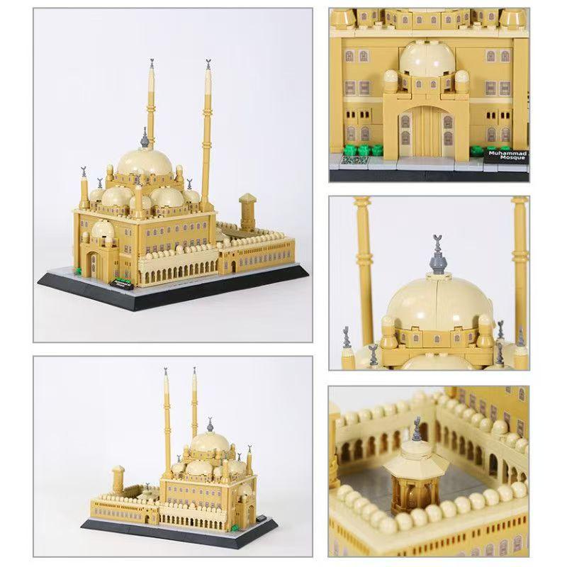 Non-Toxic 620Pcs Model Architecture Muhammad Ali Mosque Cairo Egypt Building Blocks Model Bricks Gift For Kids Small Bricks Collection
