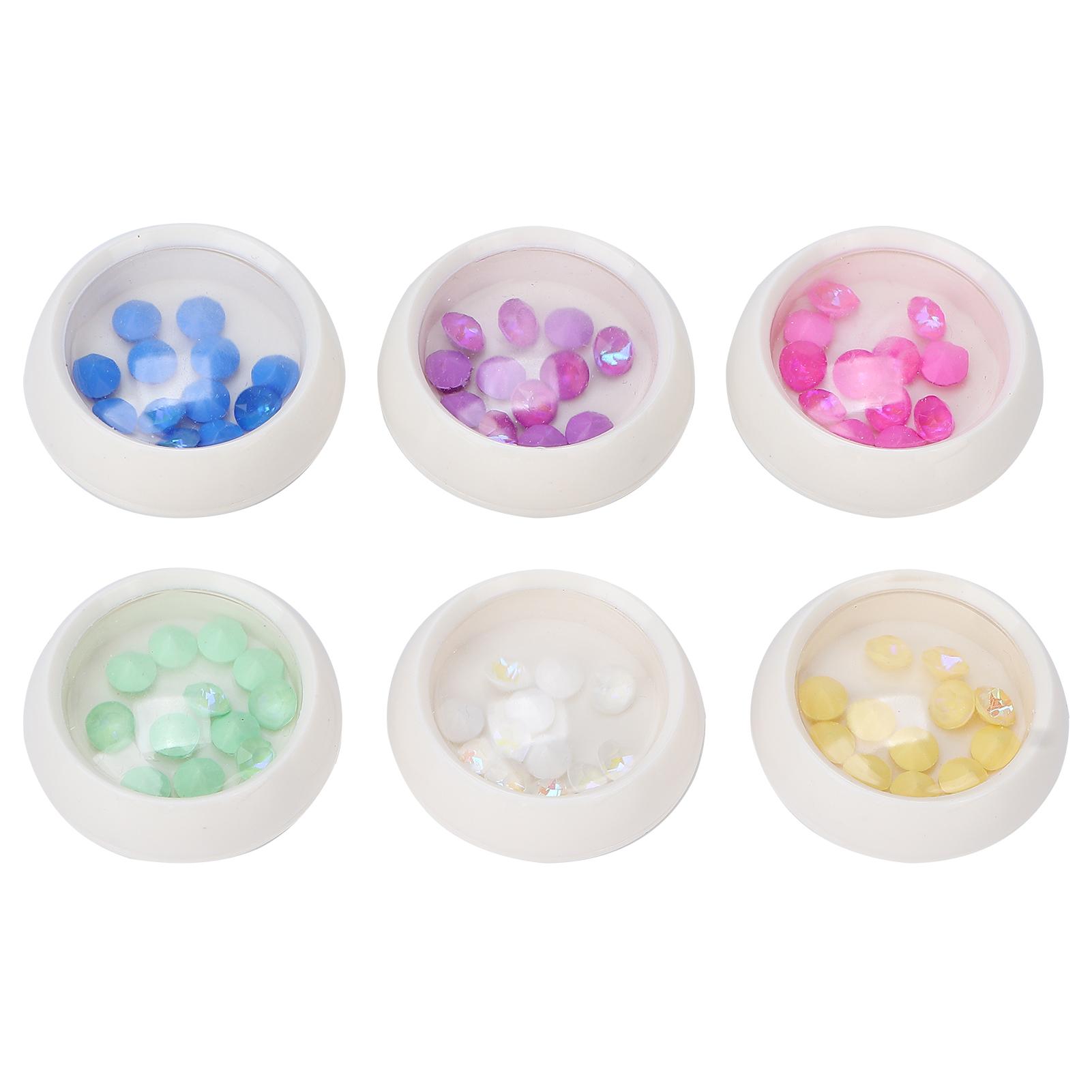 

6 Boxes/Set Nail Art Rhinestone Nail Glitter Flakes Nail Art Decoration Supplies Accessories