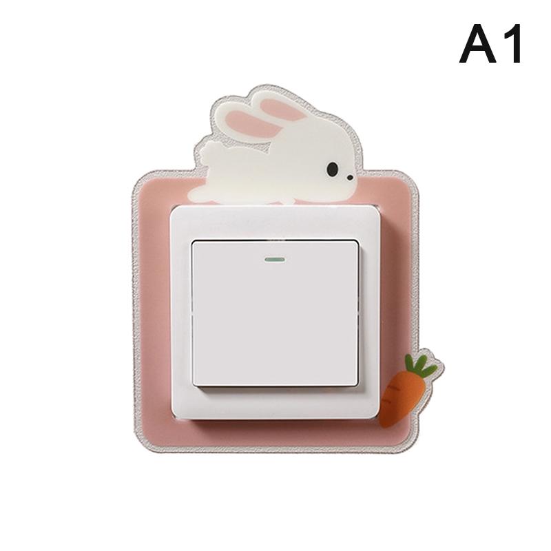 Luminous Animal Switch Sticker Cartoon Sticker Glow In The Dark Fluorescent Decoration Panda Switch Sticker Home Kid Room Decor