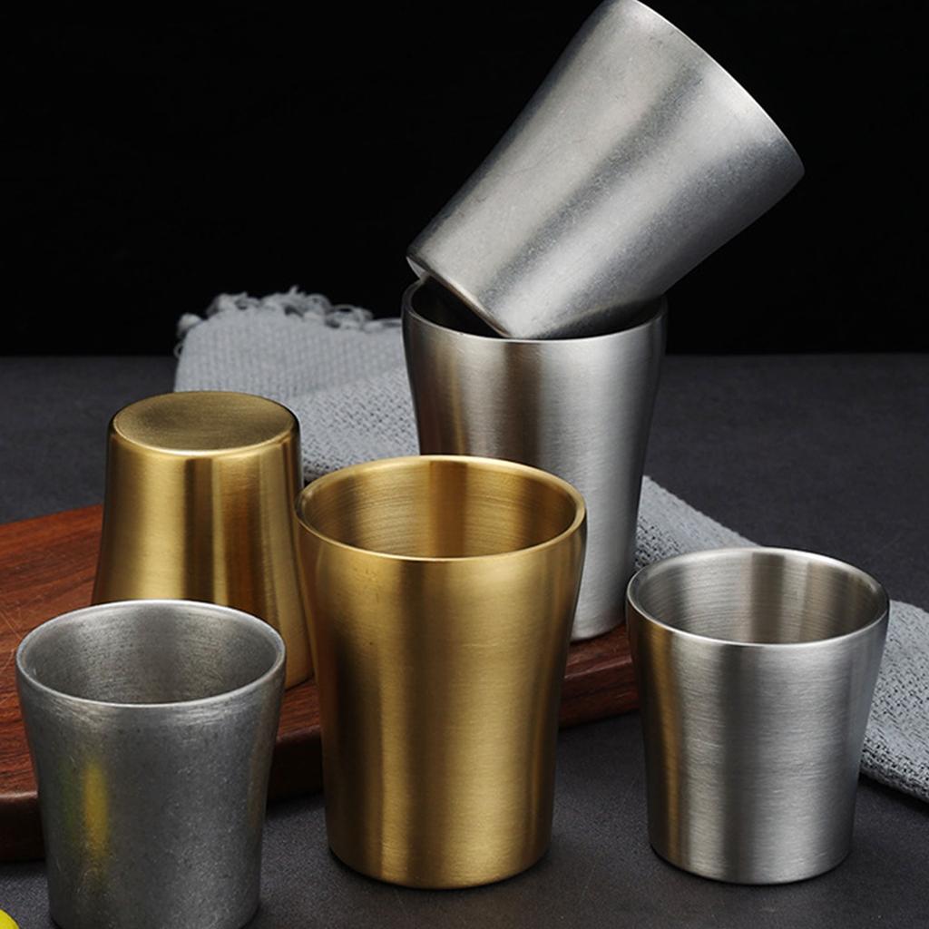 Double Wall Cups 304Stainless Steel Reusable 2 Capacity Choose for Easy Storage for Camping and BBQ Insulated Drinking